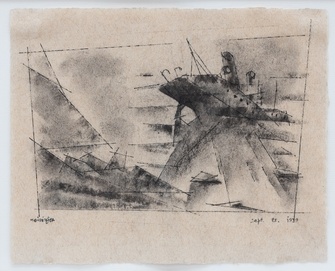Lyonel Feininger, Kreuzer auf hoher See (Steamer in Turbulent Sea), 1939