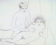 Ernst Ludwig Kirchner, Nacktes Liebespaar, 1909