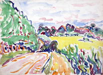Ernst Ludwig Kirchner, Landschaft mit Bäumen, 1907