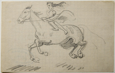 August Macke, Komposition Nr. 24: Reitende Frau, Pferd in Carrière, 1912