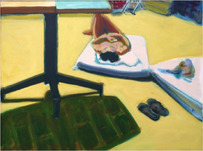 Norbert Tadeusz, Balkon, Gelb, Ulla, Bolsener See I, 1989, &copy; VG Bild-Kunst, Bonn