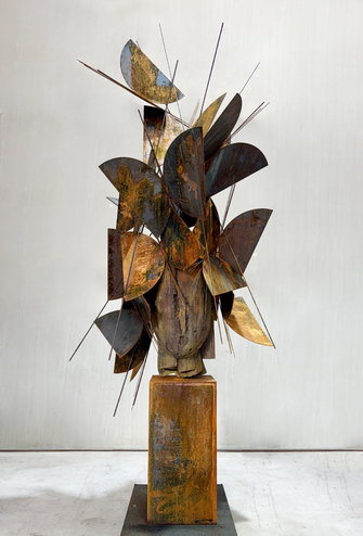 Manolo Valdés, Head with abstract shapes, 2025