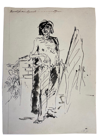 Georg Baselitz, Figur mit Flagge, 1966