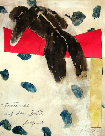 Victor Kraus, Frauenakt, auf dem Bauch liegend, 2012