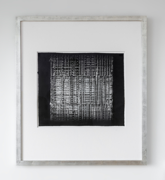 Heinz Mack, Weiße Wachskreide auf Schwarz, 1958