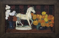 Emil Nolde, Weißes Pferd und Blumen, 1919