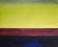 Herbert Beck, Meditative Landschaft, blau - rot - gelb, um 2000