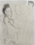 Pablo Picasso, Jeune Homme présentant un Miroir, ou un portrait, à une Femme (aus der Suite 347), 1968