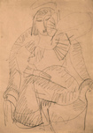 Ernst Ludwig Kirchner, Sitzende Frau im Sessel (Erna), um 1912